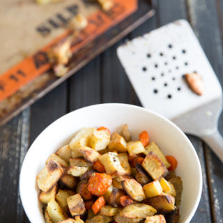 Roasted Sweet Potatoes, Apples and Carrots