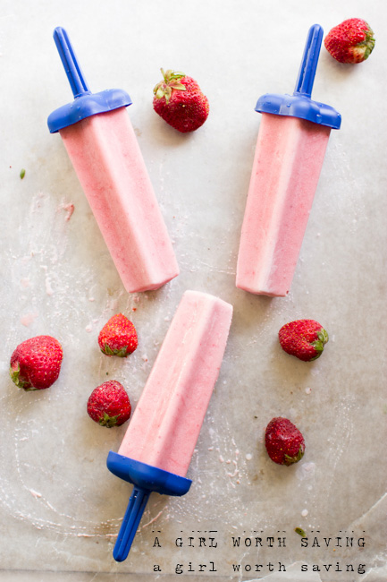Strawberry Cream Popsicles (Vegan, AIP)