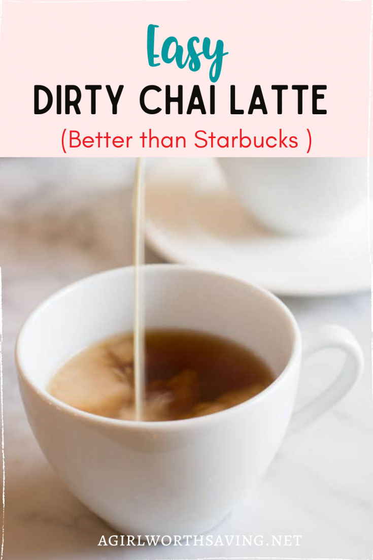 Coffee infused with clove, cardamom, and peppercorn to make the best dirty chai latte recipe. Seriously, you can make this simple recipe at home and it's better than Starbucks!