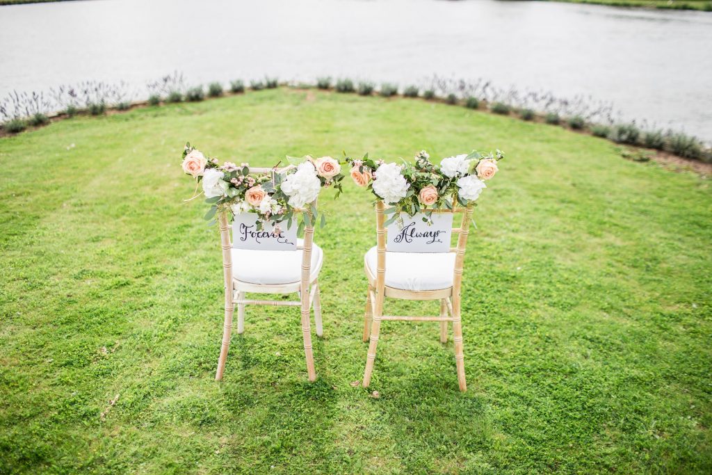 Wedding chairs for bride and groom