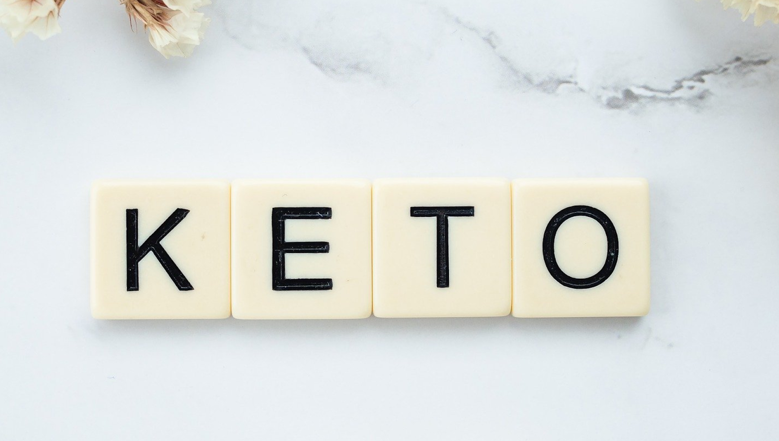 keto text on table top
