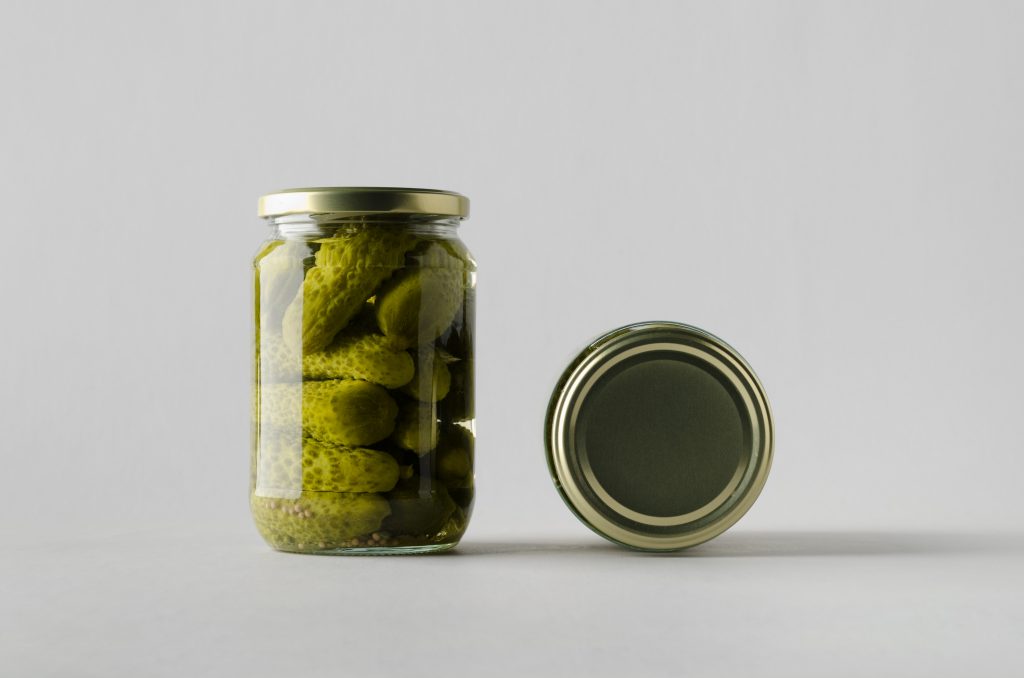 pickles on a quart jar 