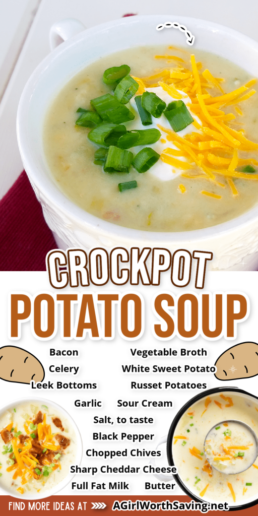 crockpot potato soup with text overlay