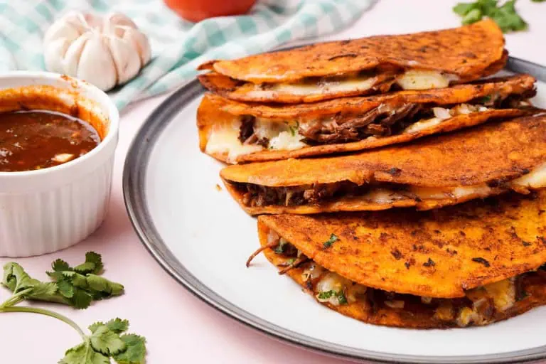 Quesabirria Tacos on a plate
