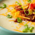 Crockpot Potato Soup Kelly Bejelly close up of crockpot potato soup