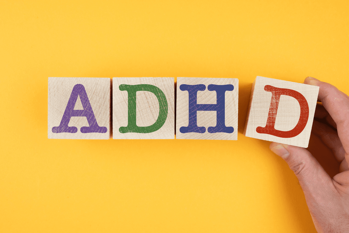 adhd spelled on on block letters