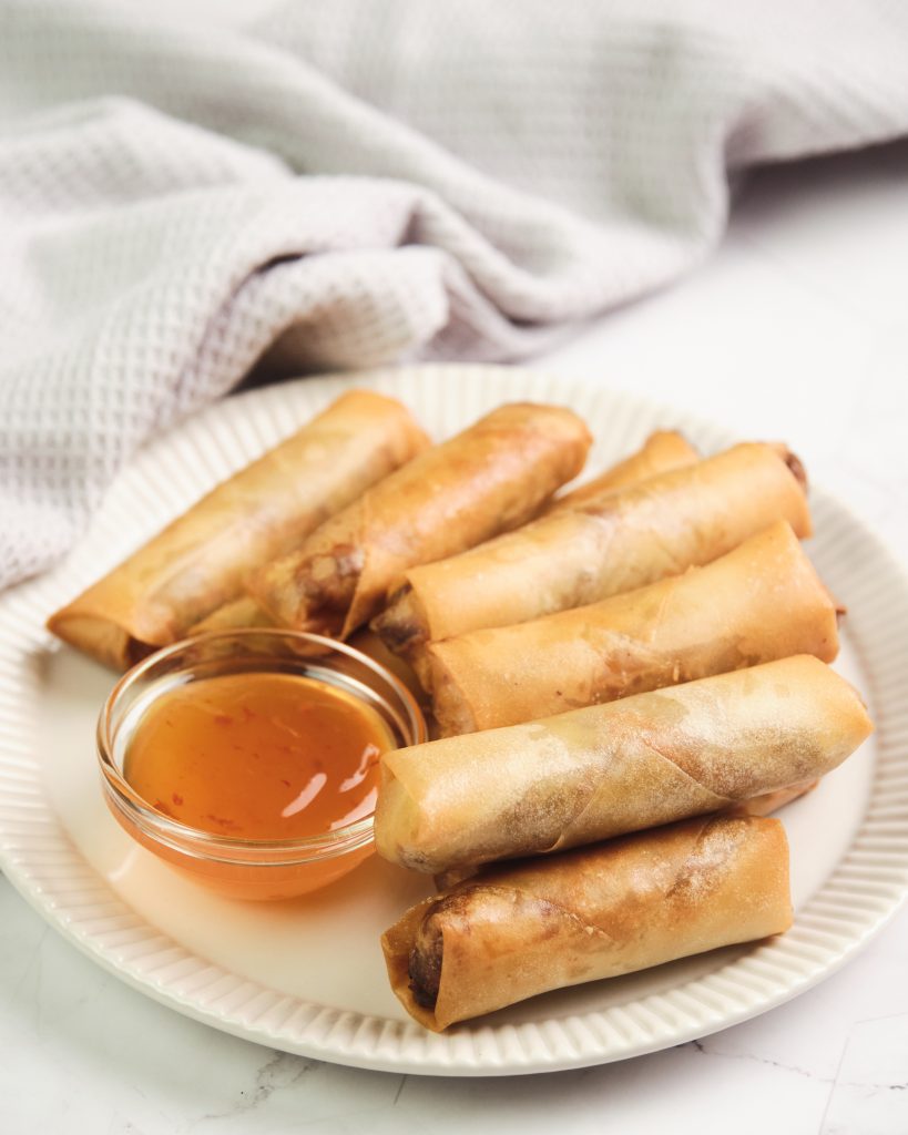 fried lumpia on a plate 