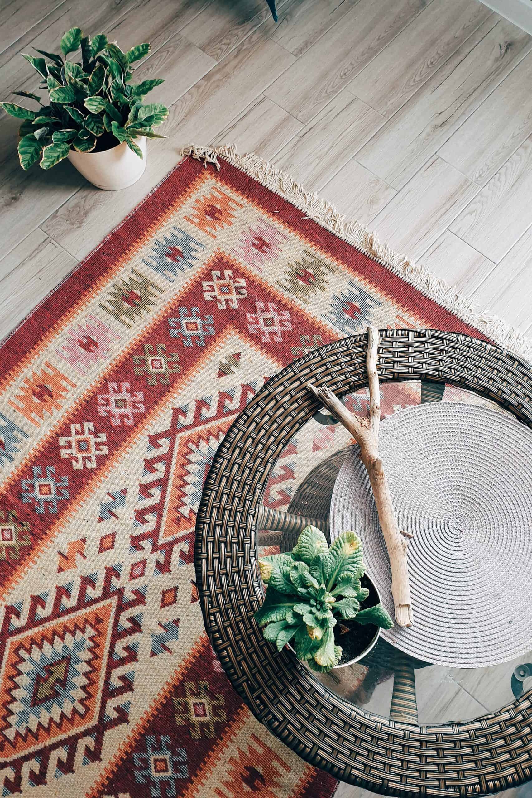 ruggable rug under a coffee table