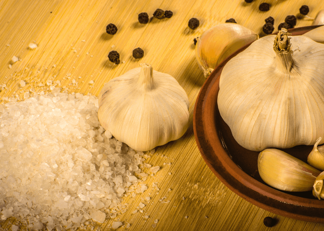 salt-pepper-garlic trio
