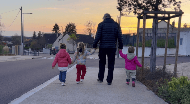 family - dad with kids