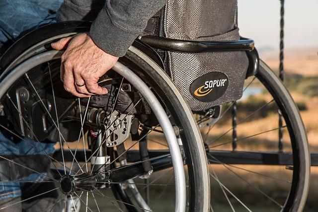 Close-up of a person in a wheelchair