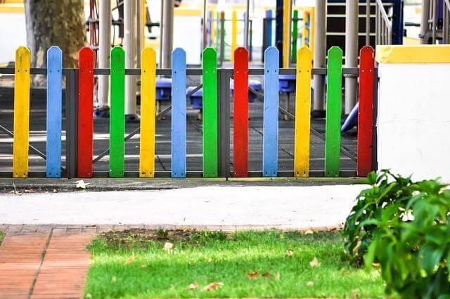 Colorful fence for a children