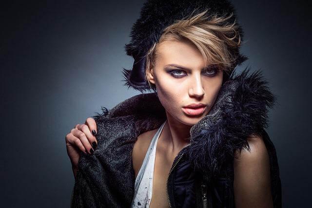 Woman in a fur coat, stylish outerwear