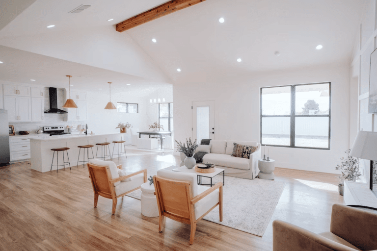 A personalized living room filled with furniture and a modern