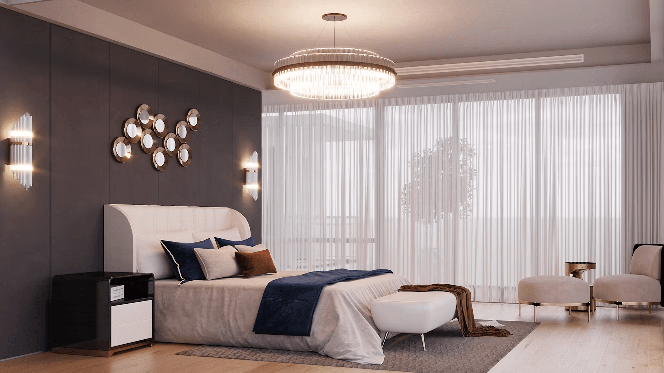 Elegant Decor Ideas for a Large Bedroom Kelly Bejelly Elegant bedroom with large bed and white chair