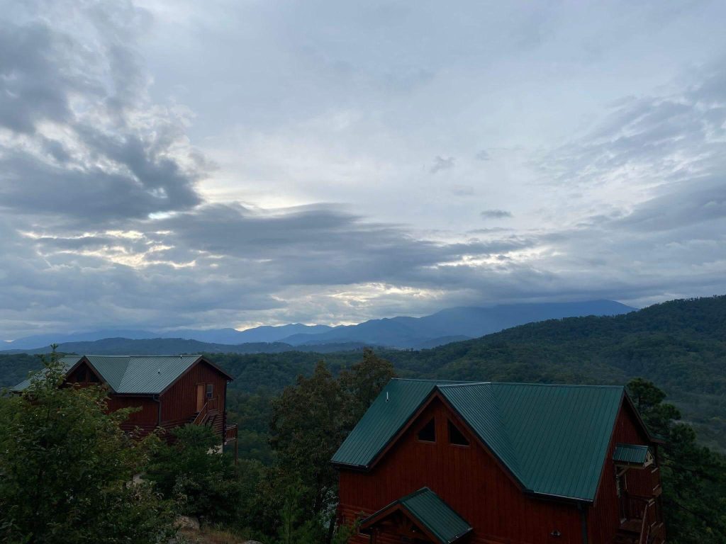 Gatlinburg cabins on a lush green hillside