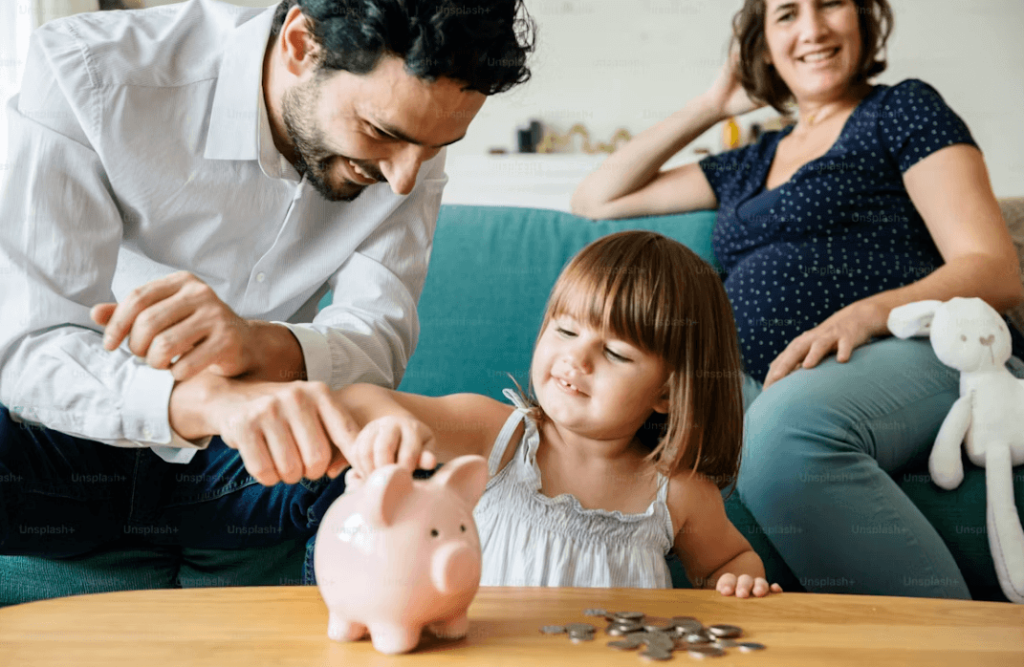 Man puts coins into a piggy bank, symbolizing