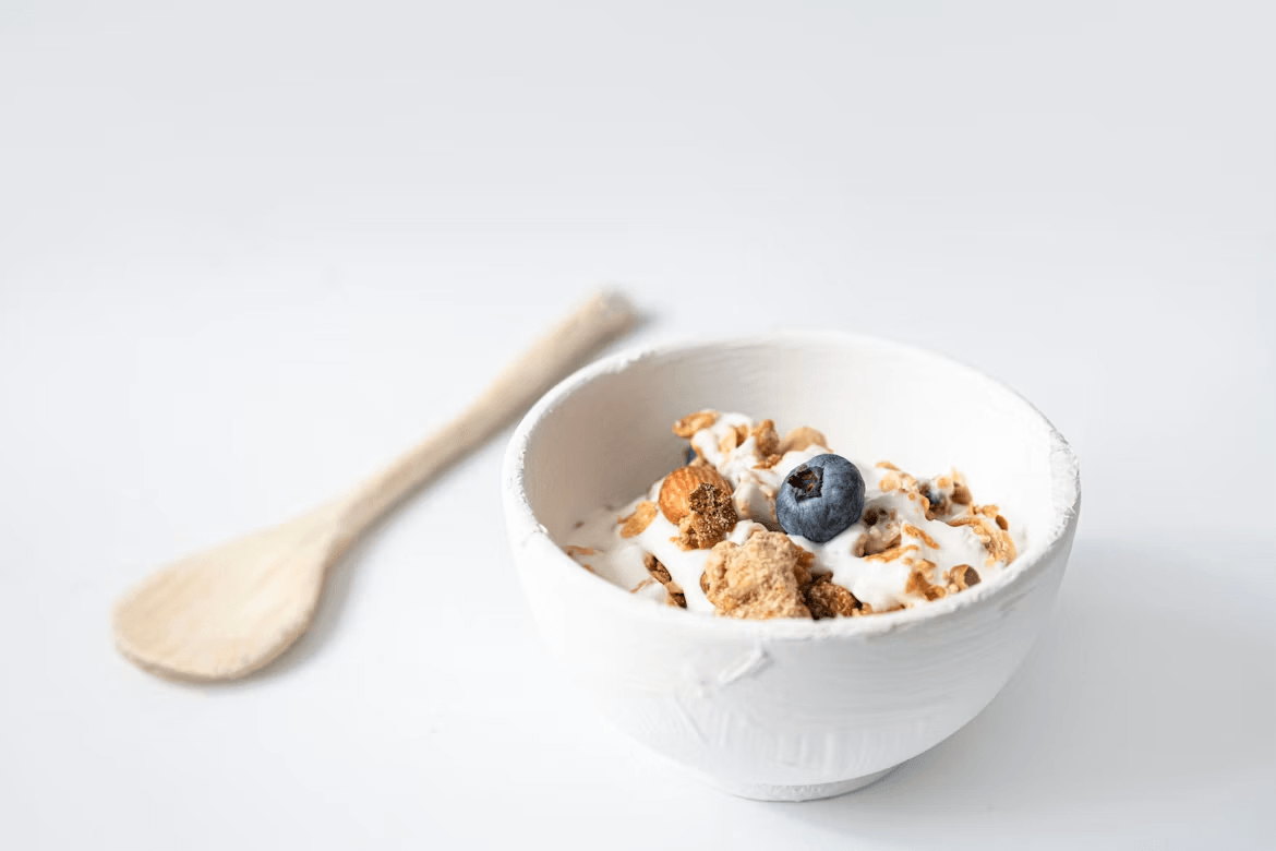 Bowl of cereal with a spoon