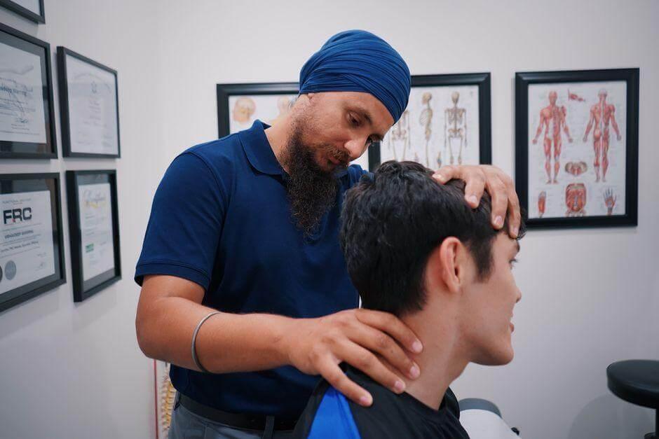 Man getting a professional haircut