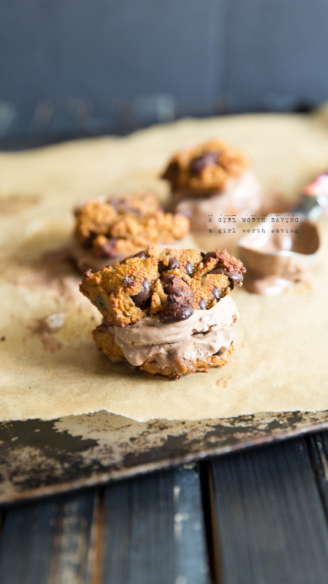 Repeat after me: Paleo Chocolate Chip Ice Cream Sandwiches