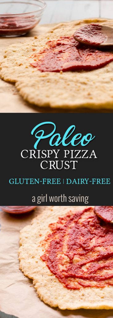 This crispy Paleo Pizza crust will remind you of your wheat based favorite! This paleo pizza dough is dairy-free and made with tapioca flour and coconut flour.