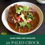 These 20 easy paleo crockpot recipes will make dinner time simple! Make a tasty chicken or beef recipe in your slow cooker that your family will love and works with your clean eating plan.