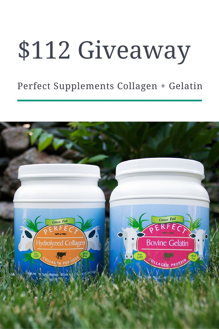 Woo hoo! I'm giving away 1 Bottle of Hydrolyzed Collagen, 1 Box of Hydrolyzed Collagen Packets and 1 Bottle of Bovine Gelatin from Perfect Supplements.