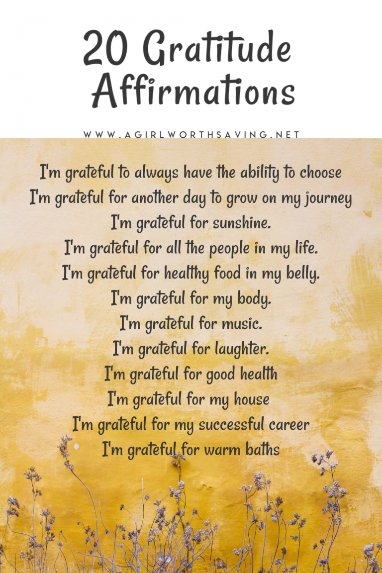 20 Gratitude Affirmations