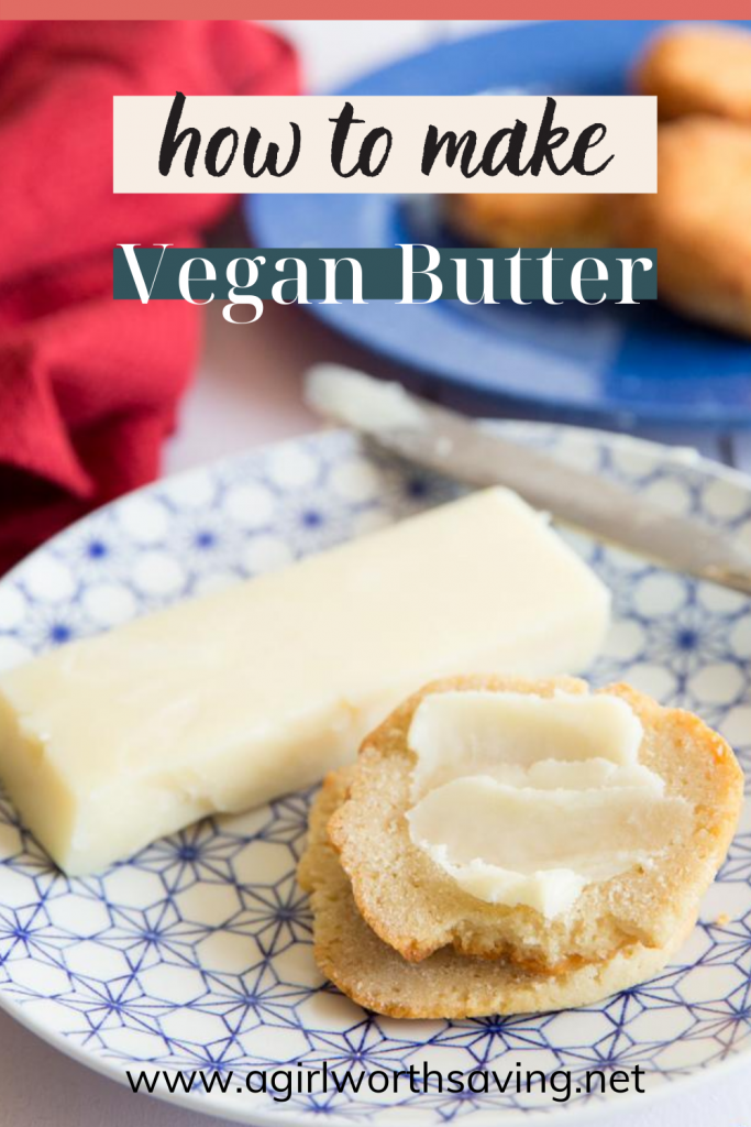 Vegan butter on a spread on a biscuit on a plate