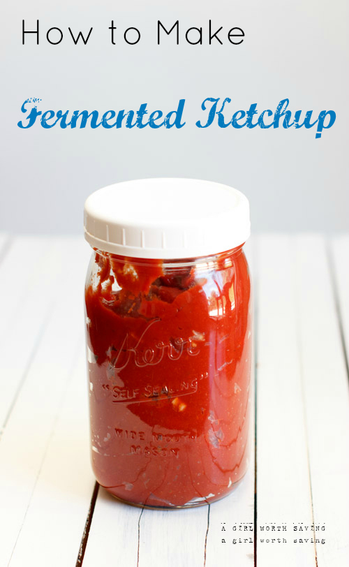 I don't eat enough fermented foods. Thankfully, we drink raw milk but seriously, I know for my gut health and overall health I should be eating more fermented foods. What seems like a million years ago, I found Weston A Price and bought Nourishing Traditions. It's a dog-eared, messy copy and where I learned how to make fermented ketchup.