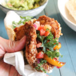 Filled with your favorite veggie toppings, this Keto Fried Chicken Taco Shell has taken tacos or a chalupa to the next level. You only need 5-ingredients to make this low-carb Keto Taco Shell.