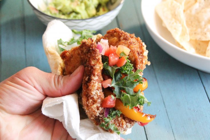 Filled with your favorite veggie toppings, this Keto Fried Chicken Taco Shell has taken tacos or a chalupa to the next level. You only need 5-ingredients to make this low-carb Keto Taco Shell.