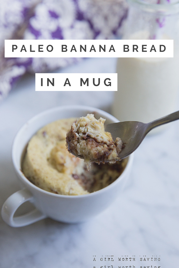 paleo banana bread in a mug