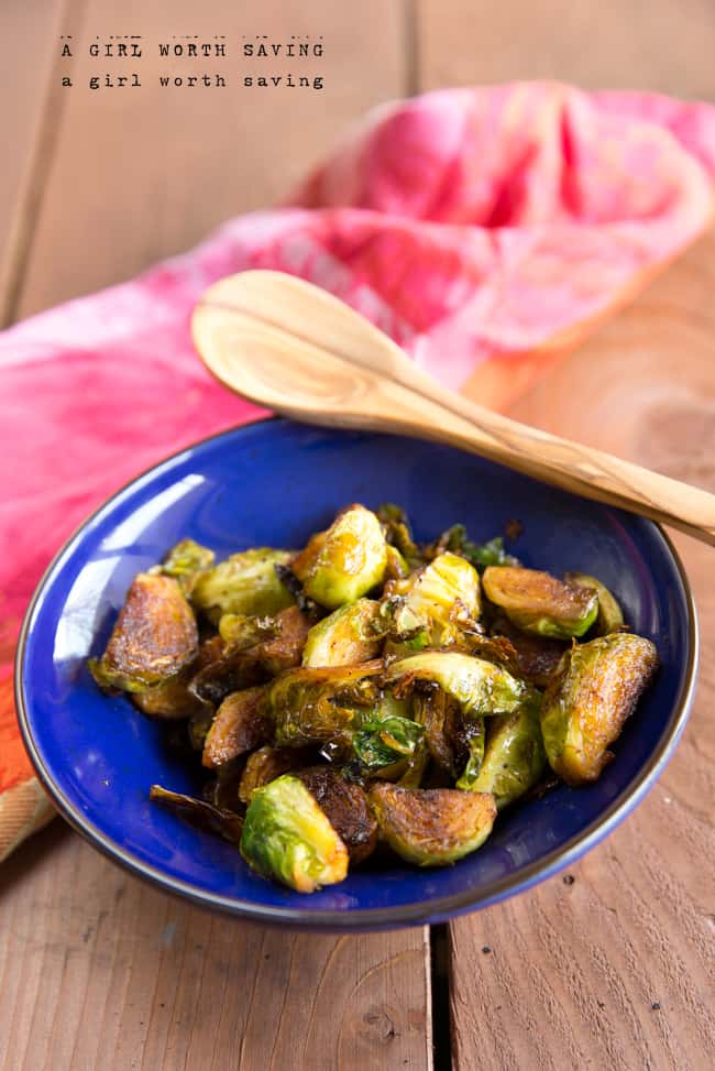 A real food sweet chili Brussels sprouts - A Girl Worth Saving