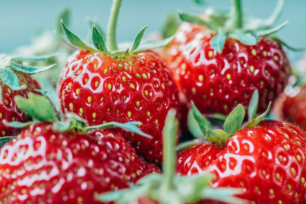 fresh strawberries close up